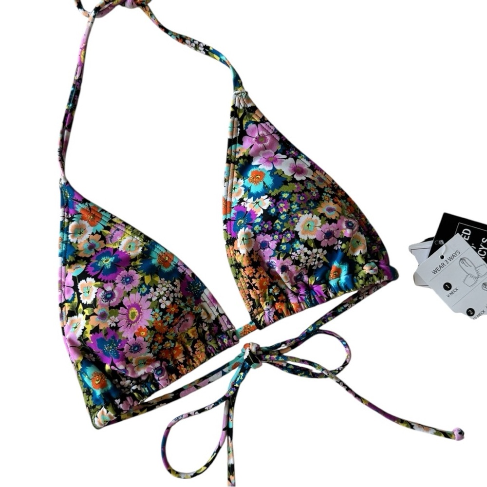 Salt + Cove Women's Flower Burst 3-Way Convertible Bikini Top Size S NWT